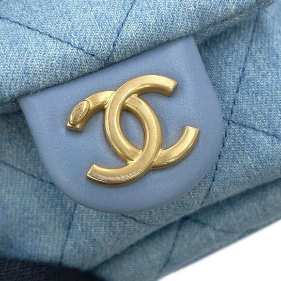 CHANEL Matelasse Hobo Shoulder Bag Denim Light Blue AS5339 - Picture 4 of 15